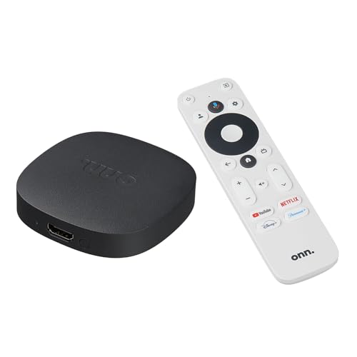 Onn. UHD Streaming Device Google TV 4K con Control Remoto con Voz mediante Google Assistant 2GB RAM